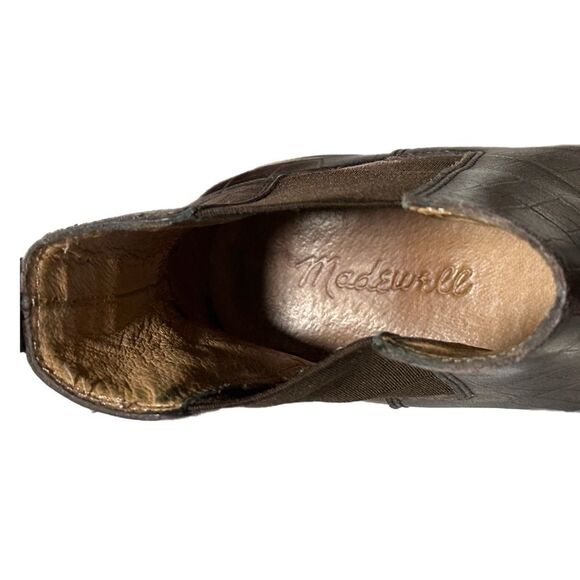 Madewell The Ivy Chelsea Boot in Croc Embossed Leather Size 8 - Picture 7 of 10